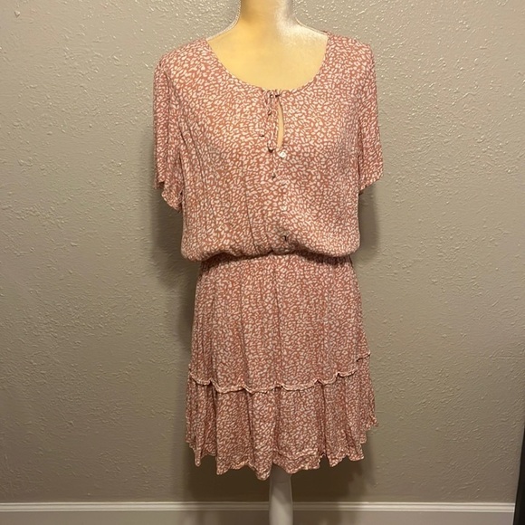 Abercrombie & Fitch Pink and White Leopard Print Dress Size L - Picture 1 of 5